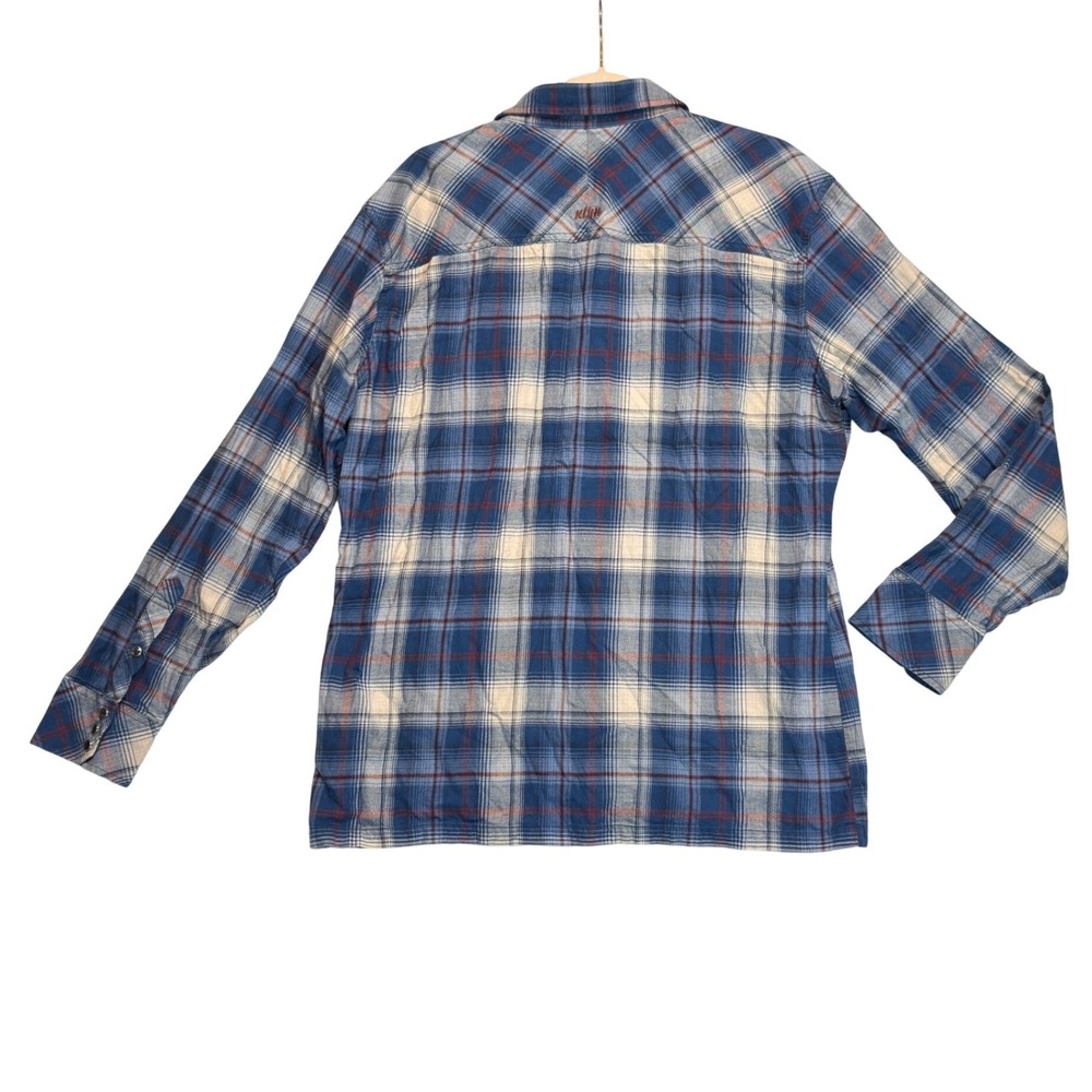Kuhl Lowdown Flannel Shirt Mens XL Blue Plaid Snap Button Long Sleeve 7210 - Picture 2 of 13